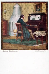 Robert Schumann tocando el piano