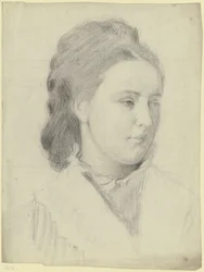 Retrato de una joven de tres cuartos