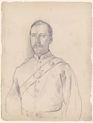 Retrato de un hombre con uniforme, de medio cuerpo