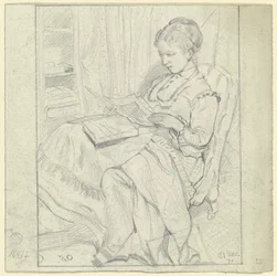 Luise Scholderer examinando hojas individuales