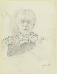 Luise Scholderer leyendo