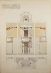Boceto para el púlpito de la iglesia de Steinhof, el hospital central de Viena para enfermos mentales ...