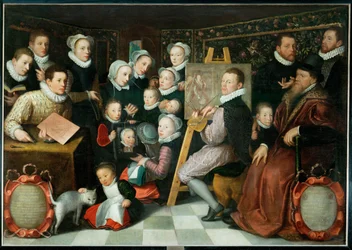 Otto Venius pintando alrededor de su familia ...