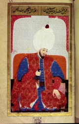 Solimán I el Magnífico (1494-1566), Sultán Otomano. Miniatura del manuscrito 