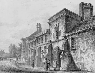 Puerta del Colegio y Logia del Guardián Winchester, c.1830
