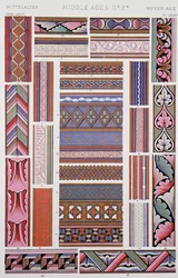 Decoración de estilo medieval, Placa LXVII de Grammar of Ornament, por Owen Jones, Londres
