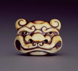 Netsuke que representa la cara de un demonio oni, c.1870