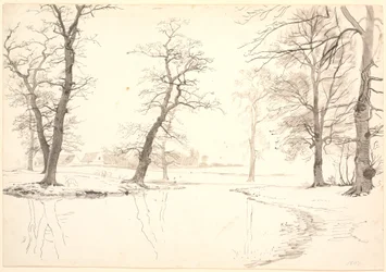 El arroyo a través del bosque de Breelde en Usserød