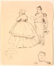 Caricatura de Federico VII y la condesa Danner; abajo de Christian VIII