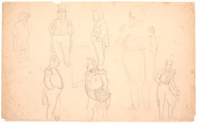 Caricatura de A.S. Ørsted, Federico VII, Cristián VIII y probablemente Federico VI