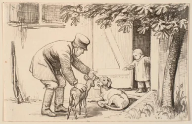 El hombre, el niño y el perro