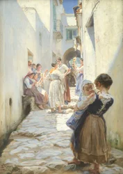 Una calle en Torello, Italia