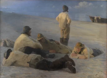 Pescadores en la playa de Skagen