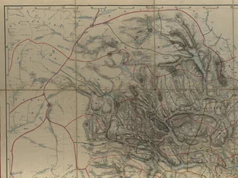 Mapa de la colección cartográfica de la Biblioteca Nacional. El mapa fue publicado como dibujo a mano (después de 1846) y muestra Telemark