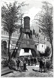 Exposición Universal en París en 1878: el martillo de poder de Le Creusot en Champs-de-Mars, 1878