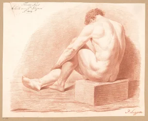 Desnudo masculino sentado, visto de espaldas (2º premio 1809)