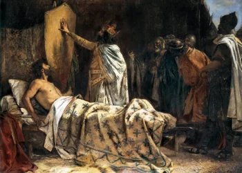 Muerte del Conde Wilfred el Velloso (840-897), finales del siglo XIX - principios del XX (óleo sobre lienzo)