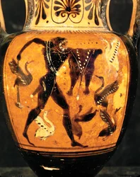 Hércules luchando contra los pájaros estífalos ...