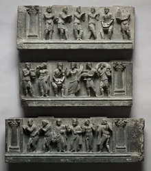 Relieve bacanal, Pakistán, Gandhara, área de Buner, período Kushan temprano (AD 1-320)