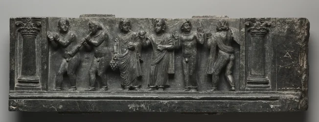 Relieve bacanal, Pakistán, Gandhara, área de Buner, período Kushan temprano (AD 1-320) (esquisto)