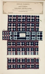 Muestra de bufanda de algodón de Nurrapore en Sind, de La Colección de los Fabricantes de Textiles de la India, por John Forbes Watson, publicado en 1866