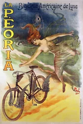 Póster publicitario de bicicletas La Peoria