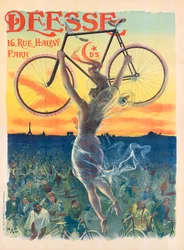 Cartel Art Nouveau francés para bicicletas Deesse, c.1898
