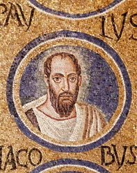 Arte paleocristiano: “San Pablo” Mosaico de finales del siglo V Rávena, capilla Arzobispal