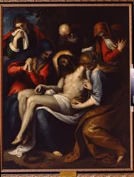 Piedad. Pintura de Jacopo de Antonio Negretti llamada Palma la Joven (Palma la Joven
