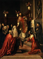 Pasquale Cicogna escuchando misa