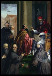El Papa Pablo IV entregando un estatuto