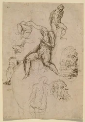 Hoja de estudios para la pintura en el Salone del Maggior Consiglio, Palacio Ducal, Venecia, c.1578