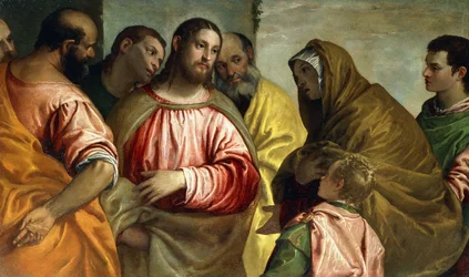 Cristo y la viuda de Naín, c.1550-55 (óleo sobre lienzo)