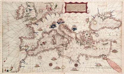 Carta del Mediterráneo, el mar Negro y el mar Caspio