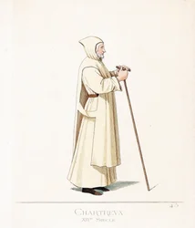 Traje de clérigo: un monje cartujo, orden de San Bruno