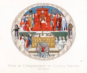 La coronación de Jean Galéas Visconti (Gian Galeazzo Visconti)