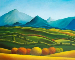 Paysage n°3: Allegro Pastorale, 2019 (óleo sobre panel de madera)