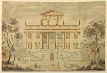 Dibujo, Alzado de una villa, 1750-70