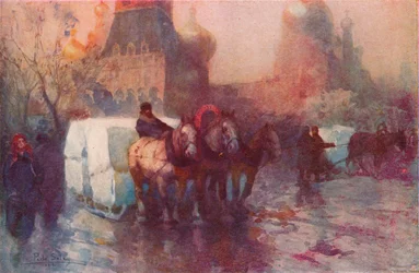 Transporte de hielo en Moscú, siglo XIX