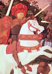 La Batalla de San Romano, detalle de Niccolò da Tolentino, líder de los mercenarios florentinos (detalle)