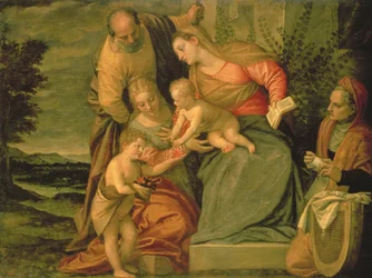 La Sagrada Familia con Santa Isabel y Juan el Bautista