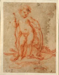 Dibujo, Diseño para Cupido y trofeo de armas, 1710-28