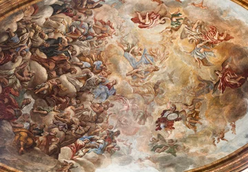 Frescos de Paolo de Matteis fechados en 1714 en la bóveda y en el tambor, que representan la vida del Santo, Capilla de San Cataldo en la Catedral, Taranto, Italia (foto)
