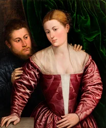 Retrato doble de una veneciana y su caballero, c.1560 (óleo sobre lienzo)