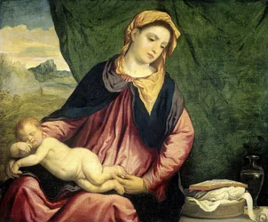 La Virgen con el niño dormido