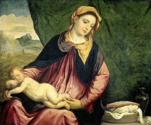 Virgen con el Niño dormido