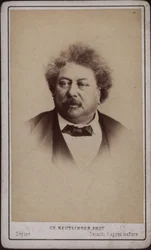 El autor Alexandre Dumas padre 1802-1870, c. 1868