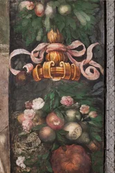 Detalle de la decoración con flores y frutas, c.1523 (fresco)