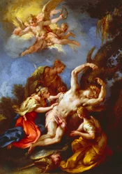 San Sebastián atendido por mujeres santas, por Michele Rocca también conocido como il Parmigianino