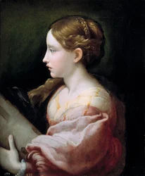 "" Sainte Barbe "" Peinture de Francesco Mazzola The Parmigianino dit Le Parmesan (1503-1540) vers. 1522 Museo del Prado, Madrid
